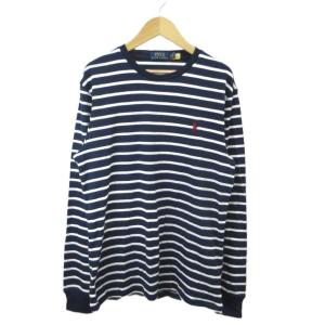 Tシャツ SP 紺 ネイビー 白 ホワイト ボーダー柄 ラウンドネック 長袖 /NP GY99