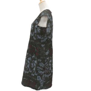 LANVIN ワンピース ミモレ丈 40 カーキ 花柄 ノースリーブ 2595363 /SM7 GY99