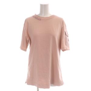 Tシャツ ロゴ 肩ポケット XS ピンク