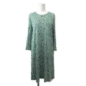 marimekko マリメッコ-シャツワンピース ストライプ ロング 長袖 36 青