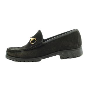 GUCCI グッチ-ローファー ホースビット スエード 8.5 27.5cm 黒