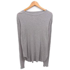 カットソー Tシャツ リブカットソー ウール混 ボートネック 長袖 グレー /TT GY99