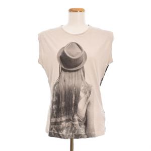 LOOSE FIT ノースリーブ カットソー プリント XXS グレー GY73