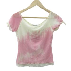 ジーンズ JEANS Tシャツ カットソー 40 ピンク タイダイ柄 半袖 ラウンドネック /YS17