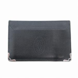 カードケース 定期入れ パスケース レザー ロゴ 黒 ブラック /FT AA