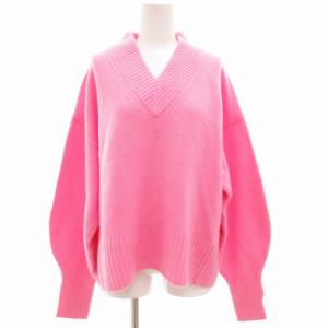 ウールカシミヤVネックプルオーバー セーター ニット 長袖 F ピンク /GV