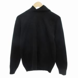 24AW カシミヤブレンドプルパーカ フーディ プルオーバー カシミヤ混 長袖 M 黒 ブラック 36-4401107