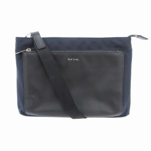 美品 クラッチバック サコッシュ ショルダー 2WAY 黒 ブラック 紺 ネイビー /AE