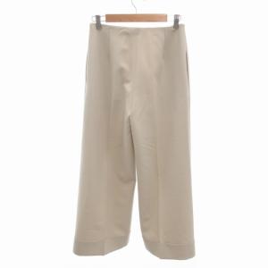 FOXEY NEW YORK Aopllo ワイドパンツ スラックス センタープレス ストレッチ 40 M ベージュ 39846 /FT