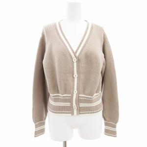 SPORTS カーディガン ニット Vネック クロップド丈 長袖 38 M ベージュ /AE
