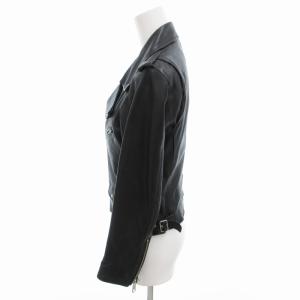 allureville ダブルライダース レザージャケット ラムレザー 羊革 ショート丈 1 黒 ブラック /HO