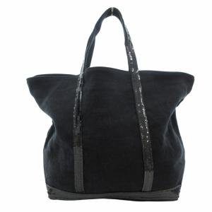 Vanessa bruno タグ付き CABAS MEDIUM トートバッグ 麻 リネン スパンコール フランス製 黒 ブラック /HO