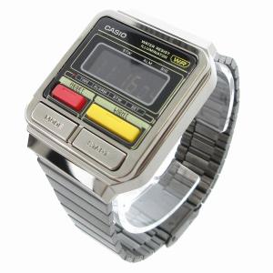 CASIO 美品 CLASSIC 腕時計 デジタルウォッチ クォーツ クロノグラフ カレンダー ダークグレー A120WEGG-1BJF