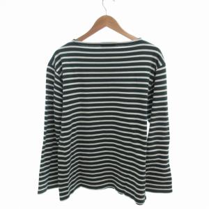 SAINT JAMES バスクシャツ カットソー ボーダー 長袖 46 M 緑 グリーン 白 ホワイト /FT