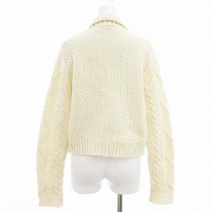 CABaN 23AW ウールハンドニットケーブルポロカーディガン F アイボリー 39-02-34-02011