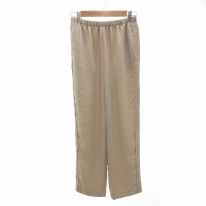 NEW SATIN PANTS サテンパンツ スラックス イージー ゴムウエスト 38 M ベージュ 8614-299-0216