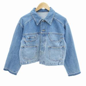 23AW デニムジャケット リメイク風 カットオフ ショート丈 36 インディゴブルー /HO