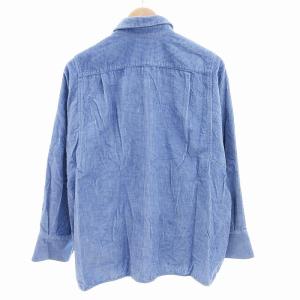 ebure コーデュロイシャツ ブラウス フロントフライ 長袖 38 青 ブルー /AE