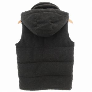 DANTON ×ビームス BEAMS 別注 ダウンベスト ジャケット フード付 ロゴ 38 グレー /GV