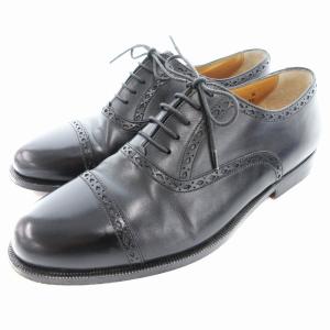 CLASSICO ビジネスシューズ 革靴 クォーターブローグ パンチドキャップトゥ 内羽根 6 黒 ブラック