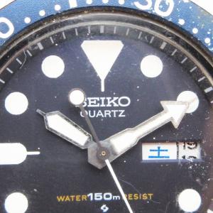 SEIKO ジャンク品 7548-700B クオーツ ダイバー 腕時計 ケースのみ ブルー レッド