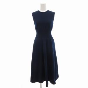 ホールミモレワンピース ノースリーブ ニット地 F 紺 ネイビー FWNO191537 /FT
