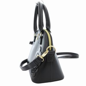 MARY QUANT ×ディズニー Disney コラボ ミニー ハンドバッグ ショルダー 2WAY 斜め掛け 花装飾 黒 ブラック