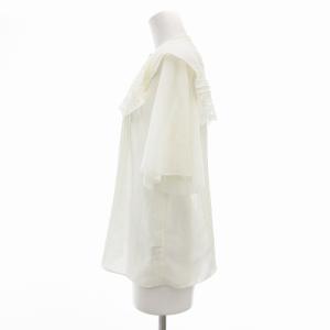 CELFORD シャツ ブラウス 半袖 レース フリル 36 白 ホワイト CWFB214036 /JS