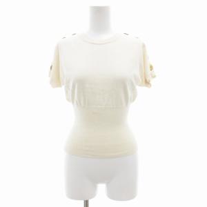 ニット カットソー 半袖 ドルマンスリーブ 肩金ボタン 38 ベージュ /GV