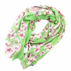 DOLCE&GABBANA 大判スカーフ ストール アニマル柄 花柄 カシミヤ混 緑 グリーン /GV