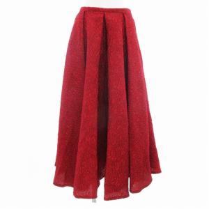 20AW ふくれジャガードタックスカート ギャザー ロング丈 38 赤 レッド 0302-060-204