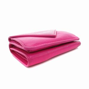 BALENCIAGA ペーパーミニウォレット 三つ折り財布 レザー コンパクト ロゴ ピンク /FT AA