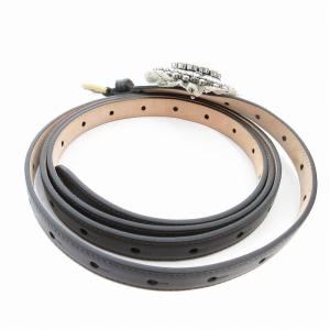 DOLCE&GABBANA 美品 ナローベルト ブローチバックル 2WAY ダークグレー /AE