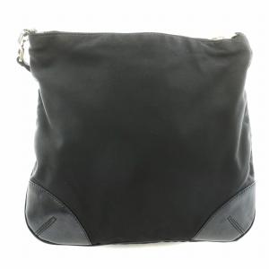PRADA ショルダーバッグ 三角プレート ロゴ ナイロン レザー 黒 ブラック /MW AA