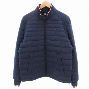 中綿ジャケット ブルゾン キルティング ロゴ M 紺 ネイビー /OU