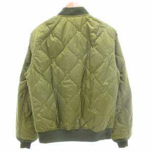 ALPHA INDUSTRIES タグ付き MA-1 キルト フライトジャケット ブルゾン 中綿 ジップアップ ナイロン L 緑 グリーン