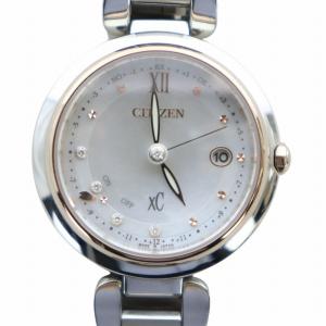 クロスシー XC ミズコレクション 腕時計 電波ソーラー シェル文字盤 デイト カレンダー付き