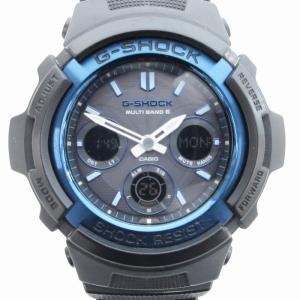 腕時計 ウォッチ クロノグラフ 電波ソーラー AWG-M100BC-2AJF 黒 ブラック 青 ブルー