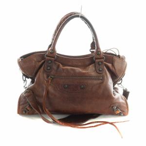 BALENCIAGA ショルダー付きボストンバッグ ブラウン　N2-5 Balenciaga Downtown Small Shoulder Bag With Chain | Saks
