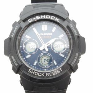 腕時計 ウォッチ クロノグラフ 電波ソーラー AWG-M100SB-2AJF 紺 ネイビー 黒 ブラック