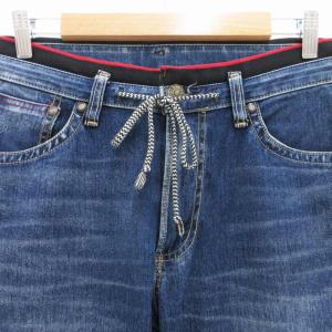 EDWIN ジャージーズ JERSEYS ストレート デニムパンツ ジーンズ ジップフライ リブ M インディゴブルー