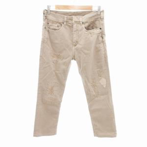 タグ付き SLIM FIT LOW RISE パンツ チノパン ダメージ リペア加工 ストレッチ 30