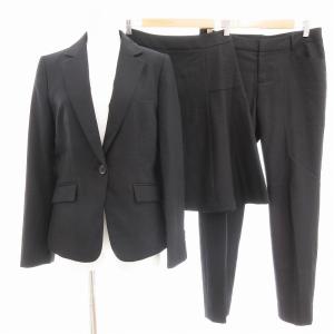 3点セット スーツ ジャケット パンツ 11 スカート 9 チェック 黒 ブラック  /AE