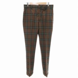205W39NYC パンツ スラックス テーパード ロールアップ チェック センタープレス ウール 40