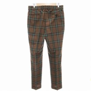 Calvin Klein 205W39NYC パンツ スラックス テーパード ロールアップ チェック センタープレス ウール 40