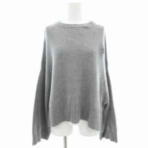 ニット セーター 長袖 プルオーバー スリット アンゴラ混 38 グレー /GV