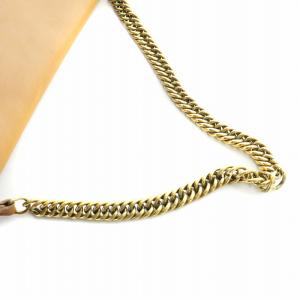 JIL SANDER ショルダーバッグ ゴールドチェーン ステッチ レザー ロゴ 茶 ブラウン /MQ