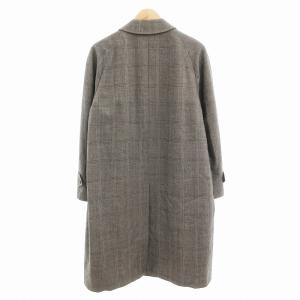 DAKS ステンカラーコート フロントフライ チェック柄 ロング丈 92-5 グレー /AE