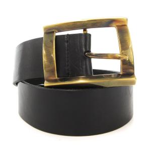 ベルト レザー ゴールドバックル 75cm ブラック /UO