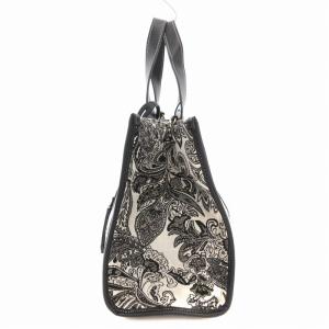 23区 美品 ジャカードトートバッグ ショルダー 2WAY ペイズリー柄 黒 ブラック 白 ホワイト BOSW0405